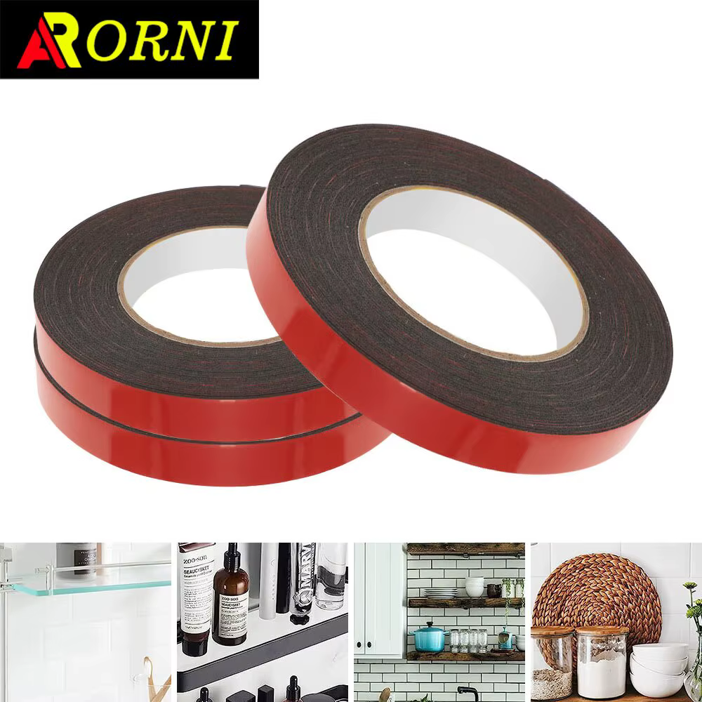 Ruban éponge en mousse double face, Ruban mousse adhésif double face pour montage, Ruban adhésif double face, Longueur 10m