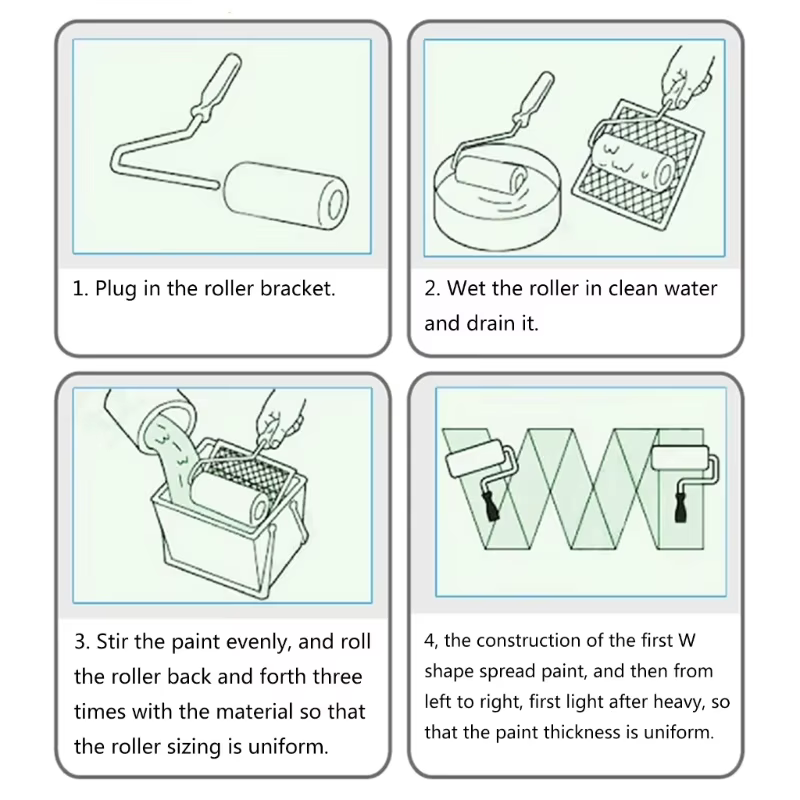 Brosse à rouleau en Fiber noire de 9 pouces pour Application de mastic