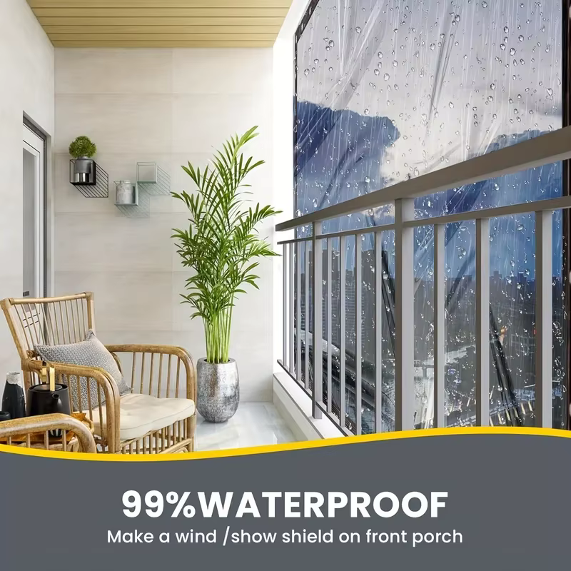 Bâches transparentes imperméables avec œillets - Couverture extérieure multi-usages pour patio