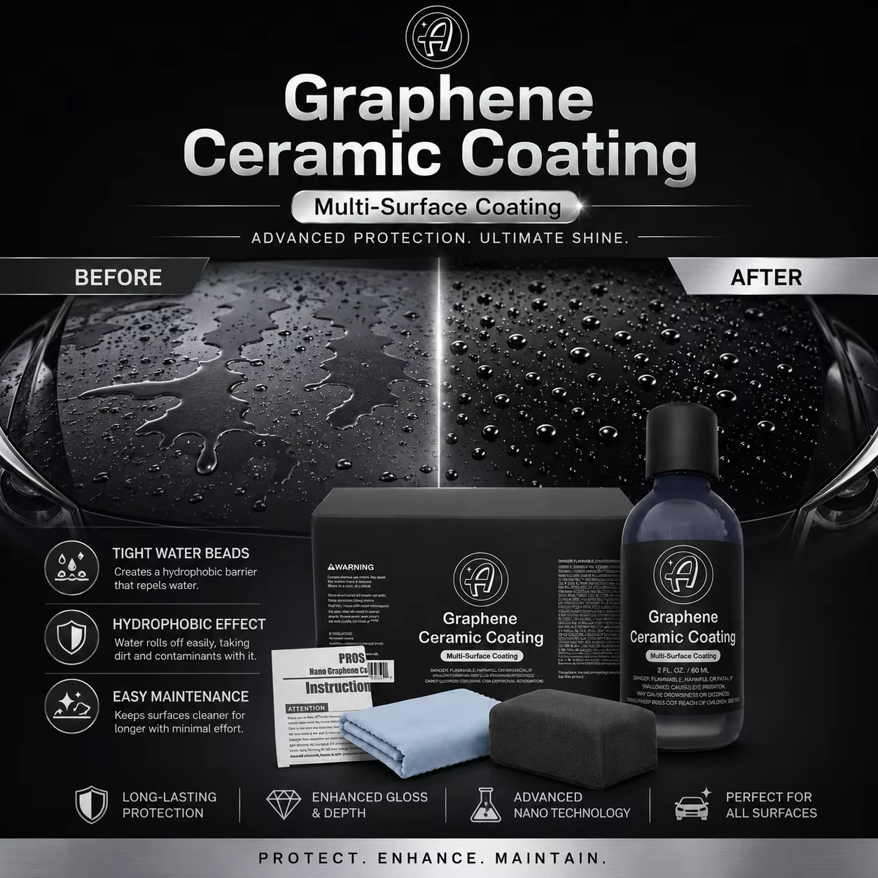 Revêtement multi-surfaces tout-en-un (60 ml) – Protection céramique pour peinture automobile