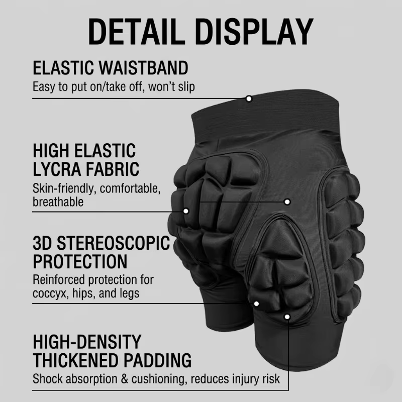 Nouveau pantalon de protection pour le ski et le cyclisme, pantalon de protection des hanches pour la moto, protection EVA, absorption des chocs, skateboard, hommes et femmes