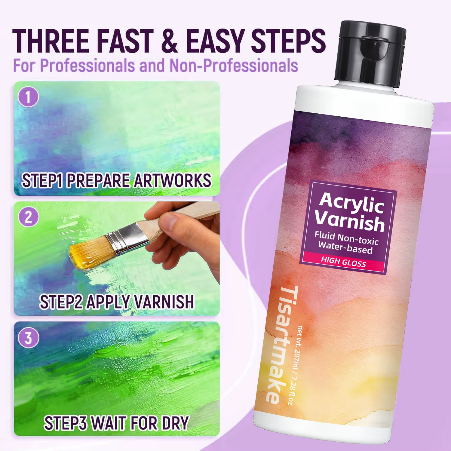 Vernis brillant pour peinture acrylique