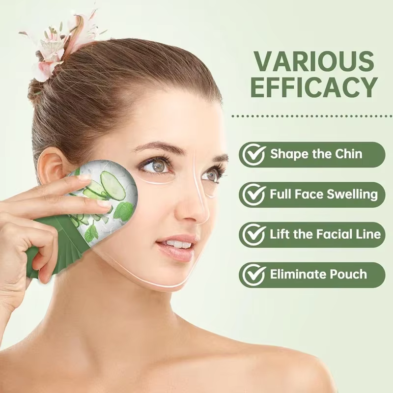 Rouleau de glace pour le visage, Cube de glace, Massage de beauté, moule à glace en Silicone pour les poches des yeux, rouleau de glace pour le visage, rétrécit les Pores