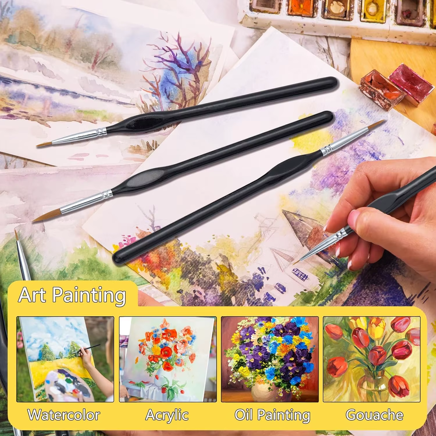 Pinceaux miniatures Drybrush-13pcs ensemble
