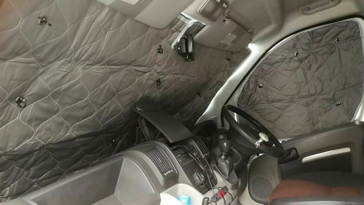 Stores thermiques internes pour pare-brise, couverture de pare-brise, pare-soleil, 7 couches, Fiat Ducato 2006 2022, KIT Boxer, cristaux et citations