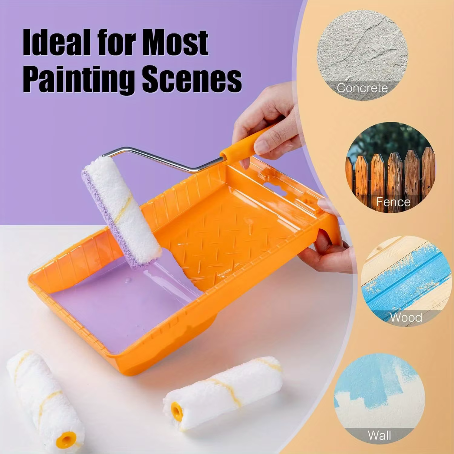 25 pièces nouveau rouleau de peinture brosse poils denses Latex