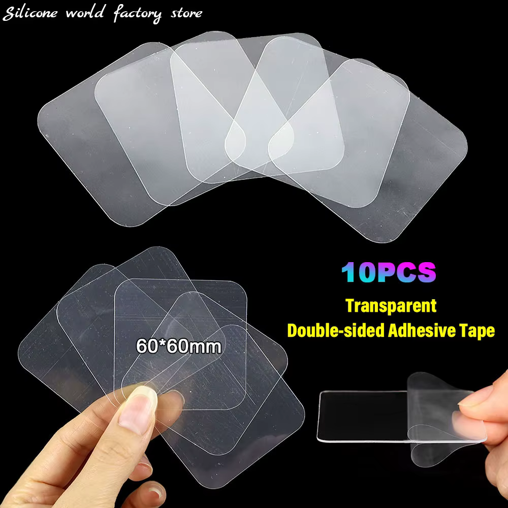 Ruban adhésif double face en silicone transparent