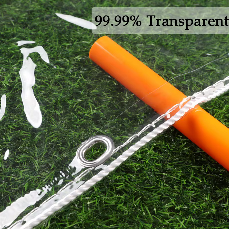 Bâche transparente avec œillets ovales
