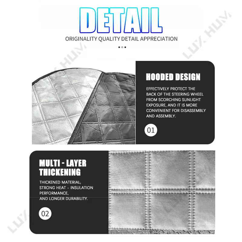 Pare-soleil pour volant de voiture en aluminium, isolant thermique, protection UV, garde le volant au frais pour l'été chaud
