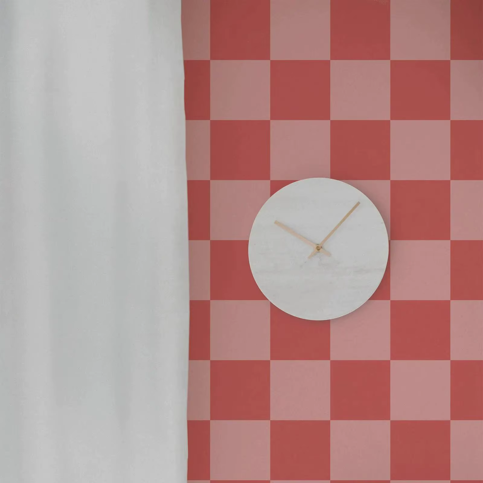 Papier peint moderne rose à carreaux surdimensionnés