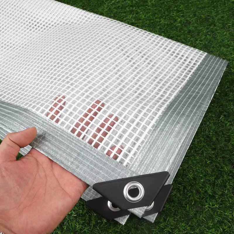 Bâche imperméable en PE renforcée à bord argenté 160 180GSM