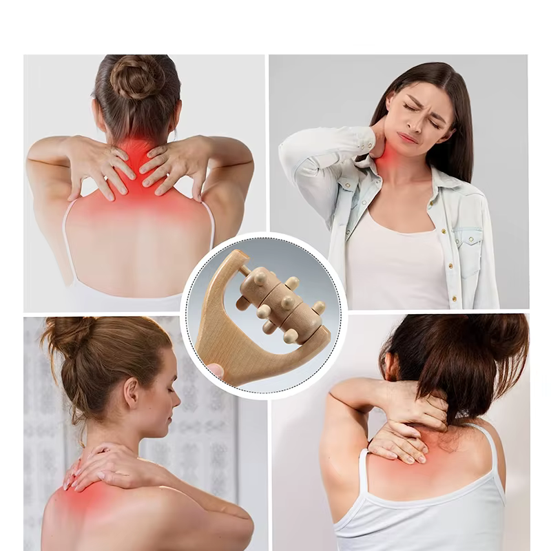 Rouleau de Massage en bois 1 pièce, rouleau corporel multifonctionnel pour la réduction de la Cellulite, soulage la Tension musculaire, rouleau musculaire naturel