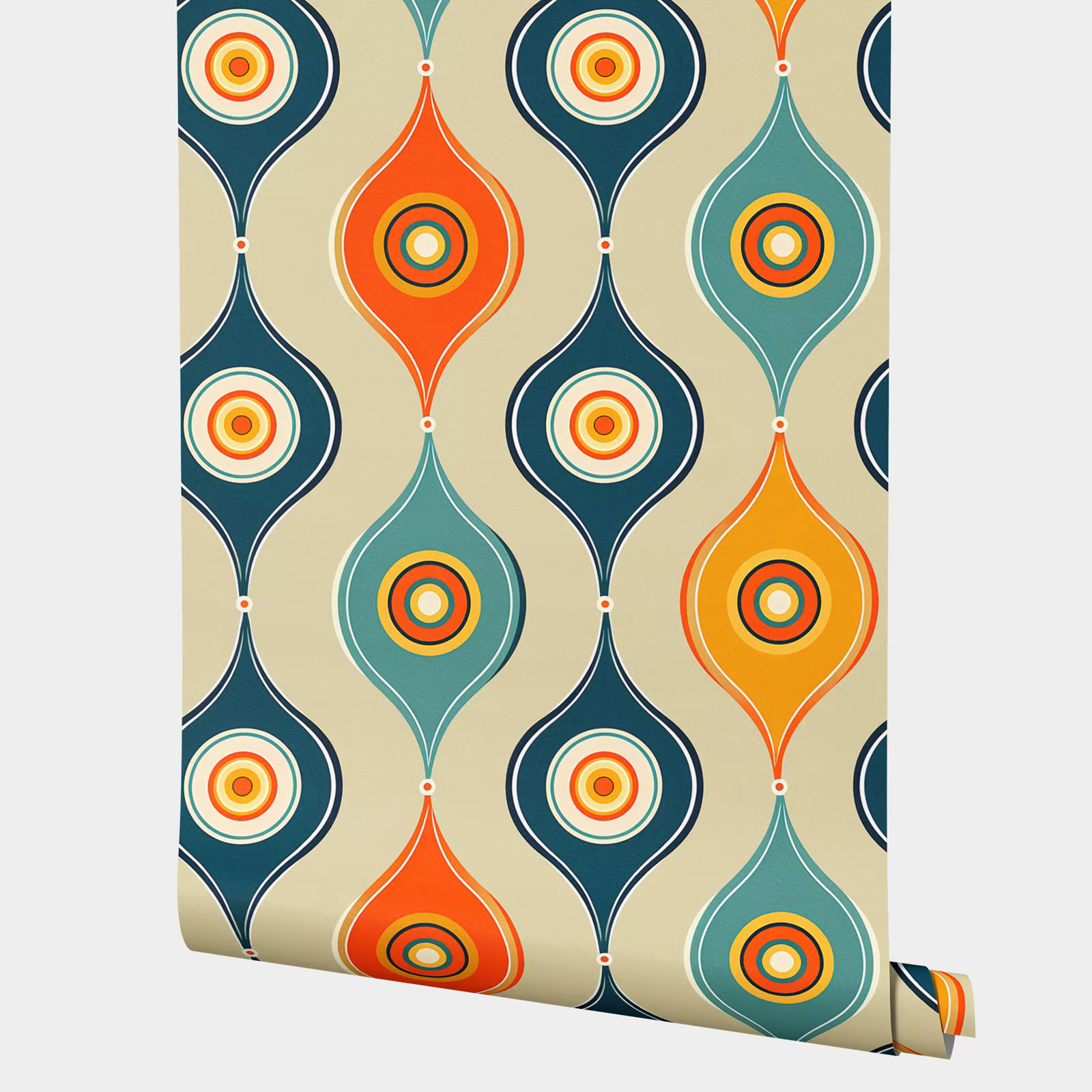Papier peint circulaire coloré vibrant pour mur