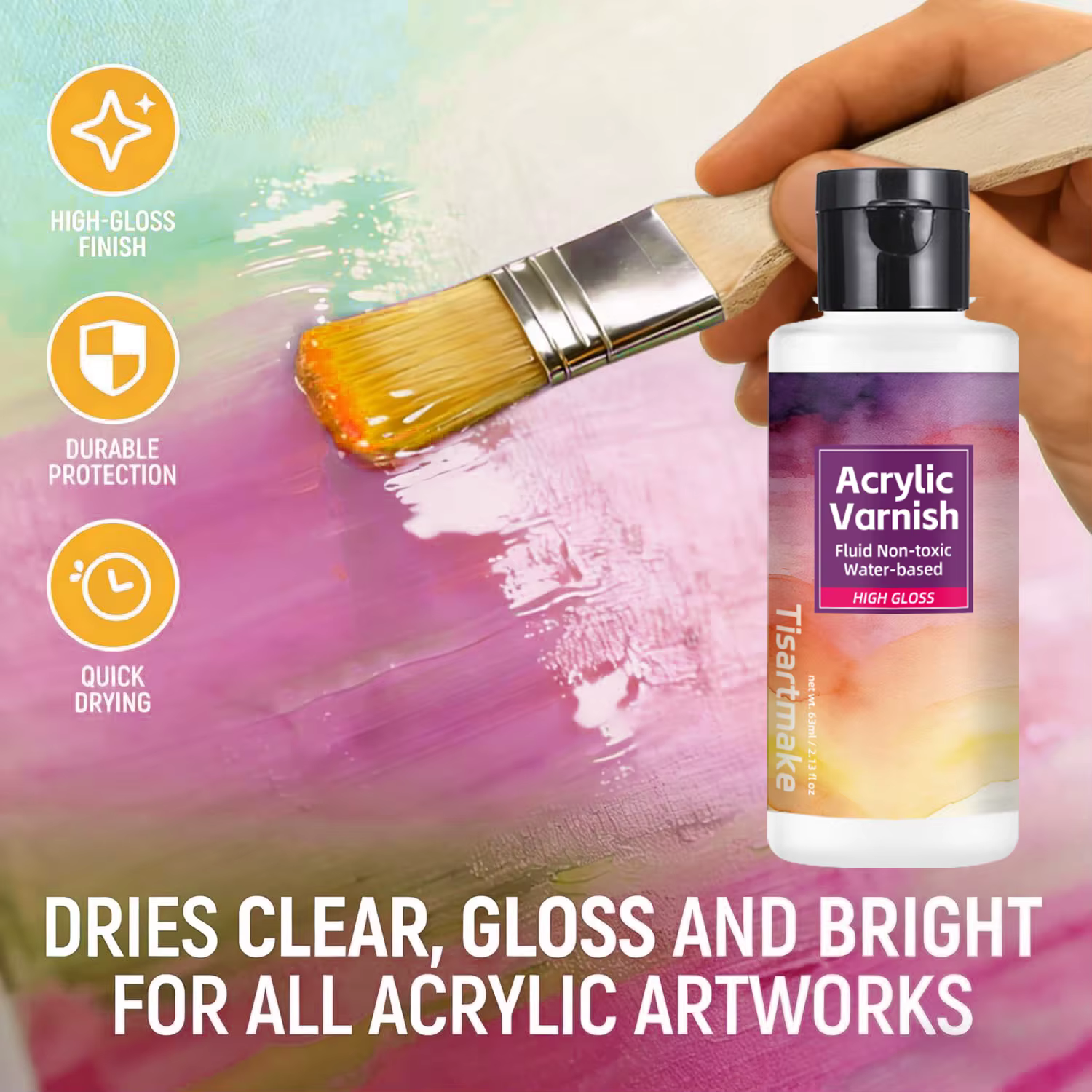 Vernis brillant pour peinture acrylique