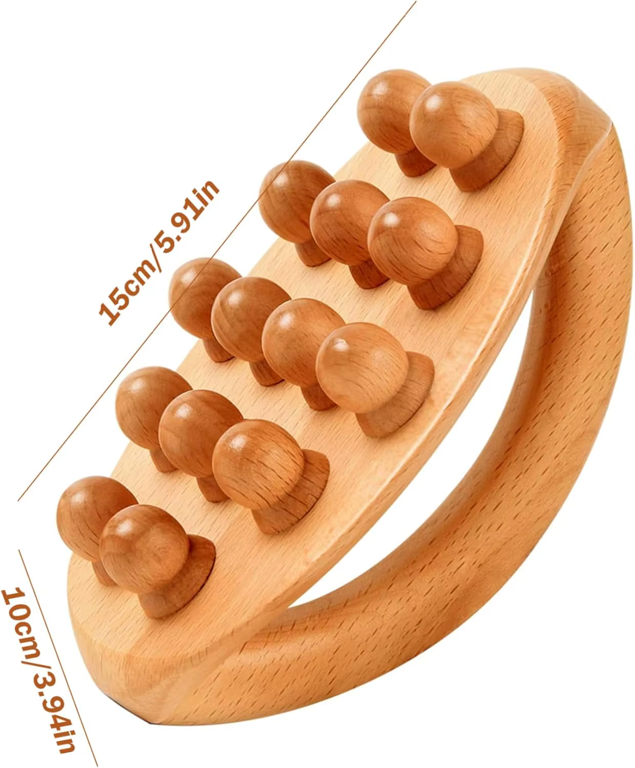 Rouleau de massage en bois pour drainage lymphatique, outil de massage de la cellulite à 14 perles pour la sculpture du corps, Gua Sha, détox de libération myofasciale