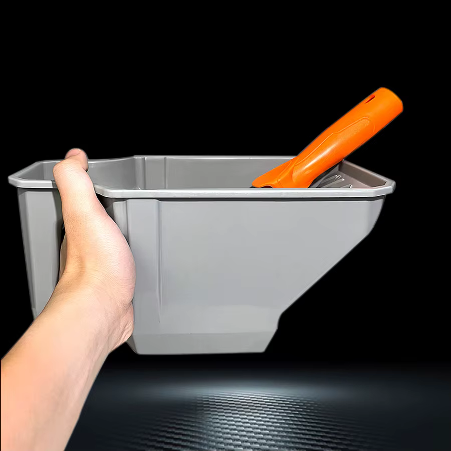 Tasse à peinture portative de 4 pouces avec cadre à rouleaux – Matériau PP durable