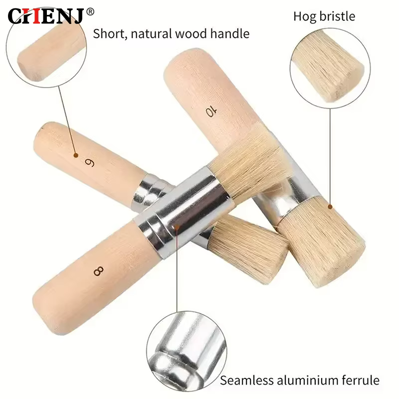 Ensemble de pinceaux à poils en bois
