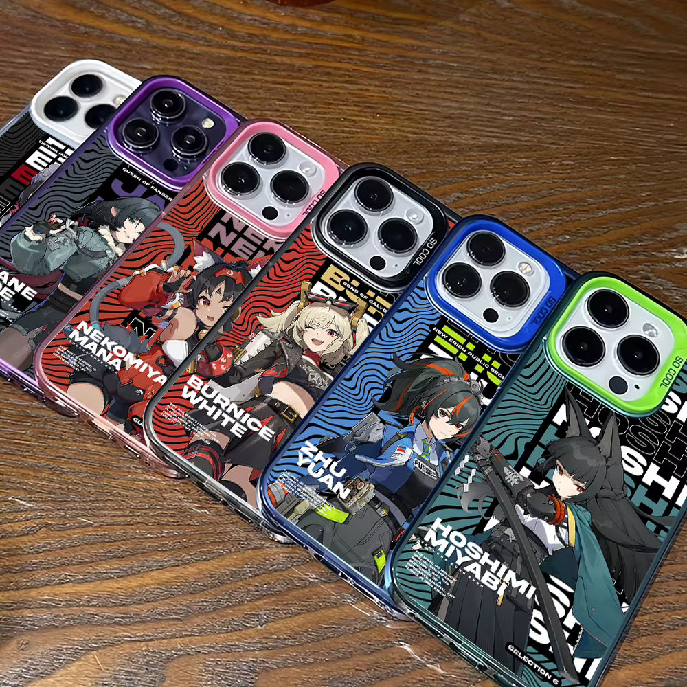 Jeu Zenless ZONE ZERO ZZZ coque de téléphone pour iPhone 12 11 13 14 15 16 Max Pro Plus Mini galvanisé argent IMD Laser couleur couverture
