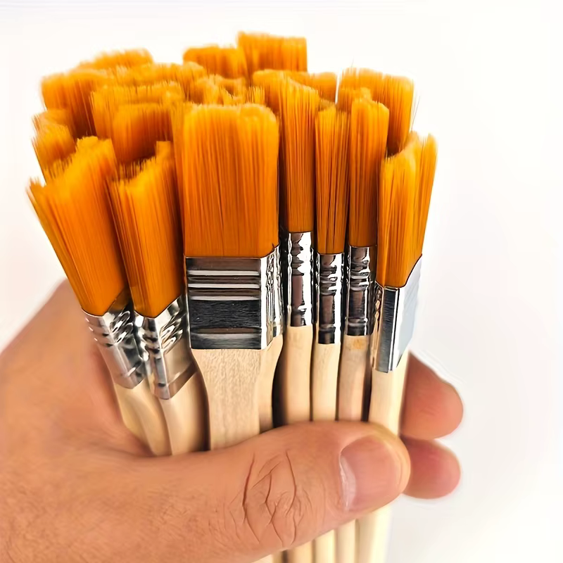 20 pièces petits pinceaux de peinture à l'huile en poils de Nylon