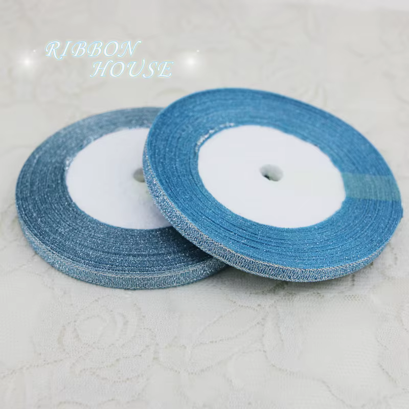(25 Yards/Lot) Ruban en polyester bleu ciel