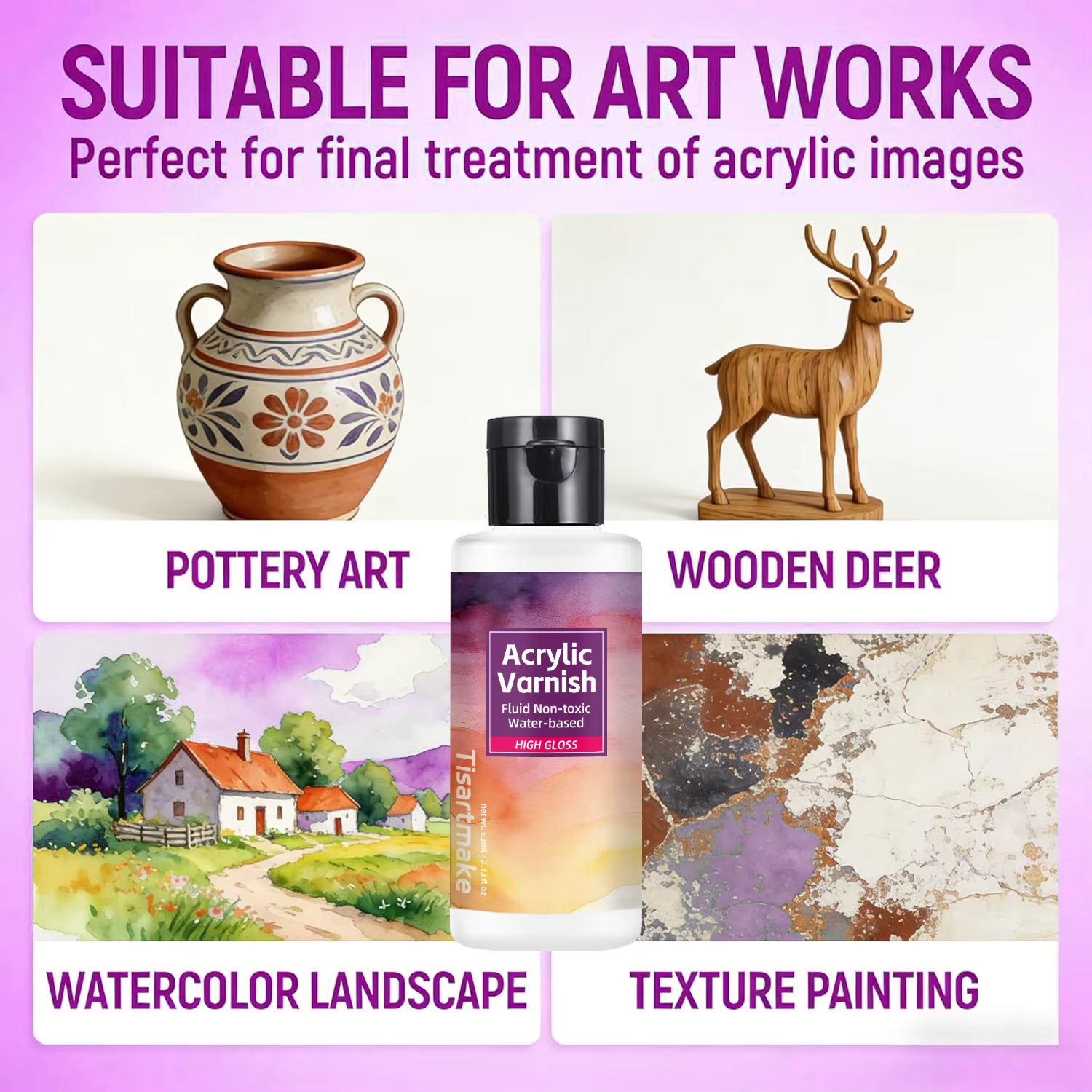 Vernis brillant pour peinture acrylique