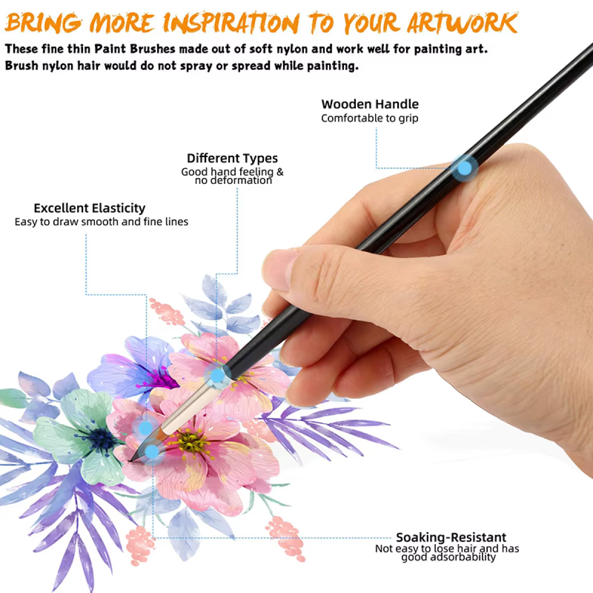 Ensemble de pinceaux professionnels pour peinture à l'huile