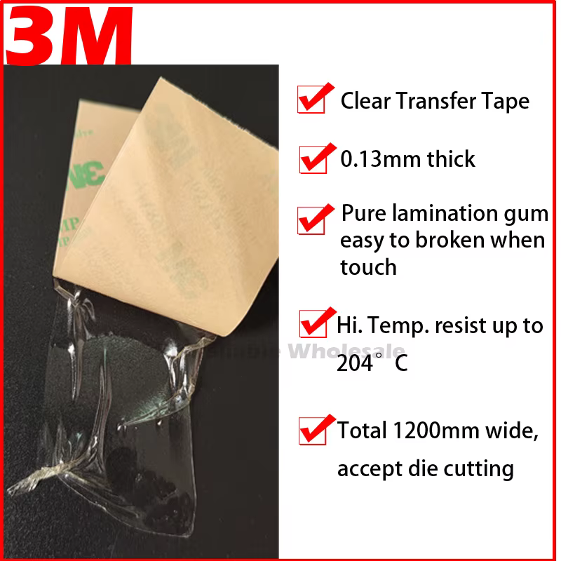 Ruban adhésif double face transparent