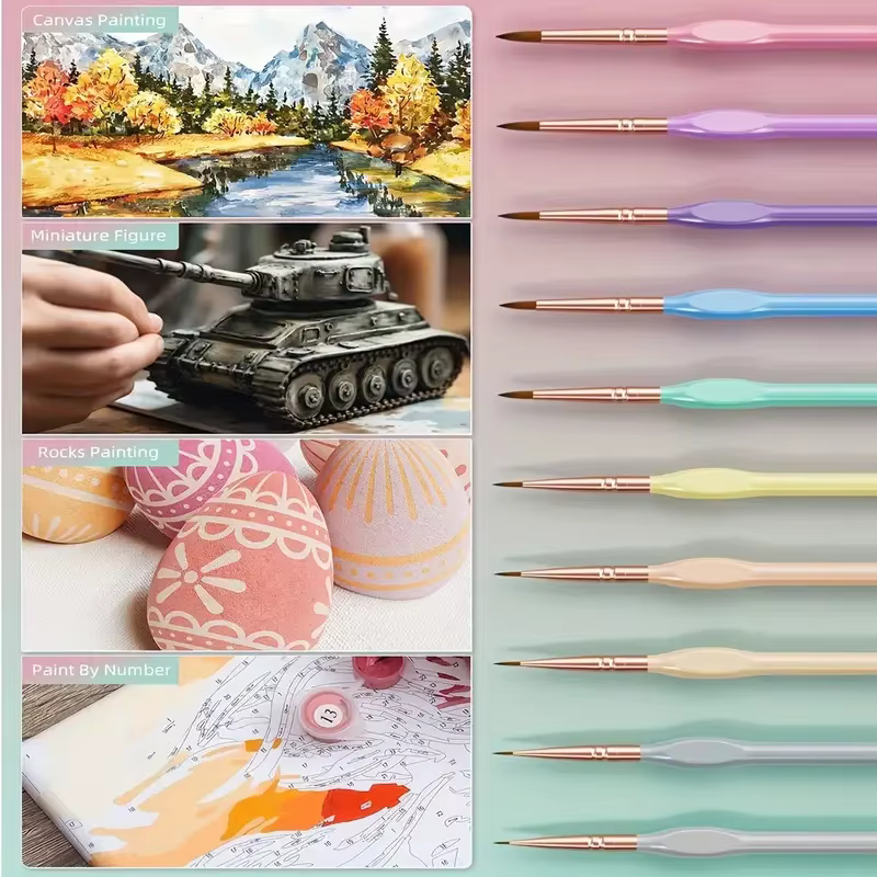 Ensemble de pinceaux miniatures de précision – Idéal pour les œuvres d'art détaillées