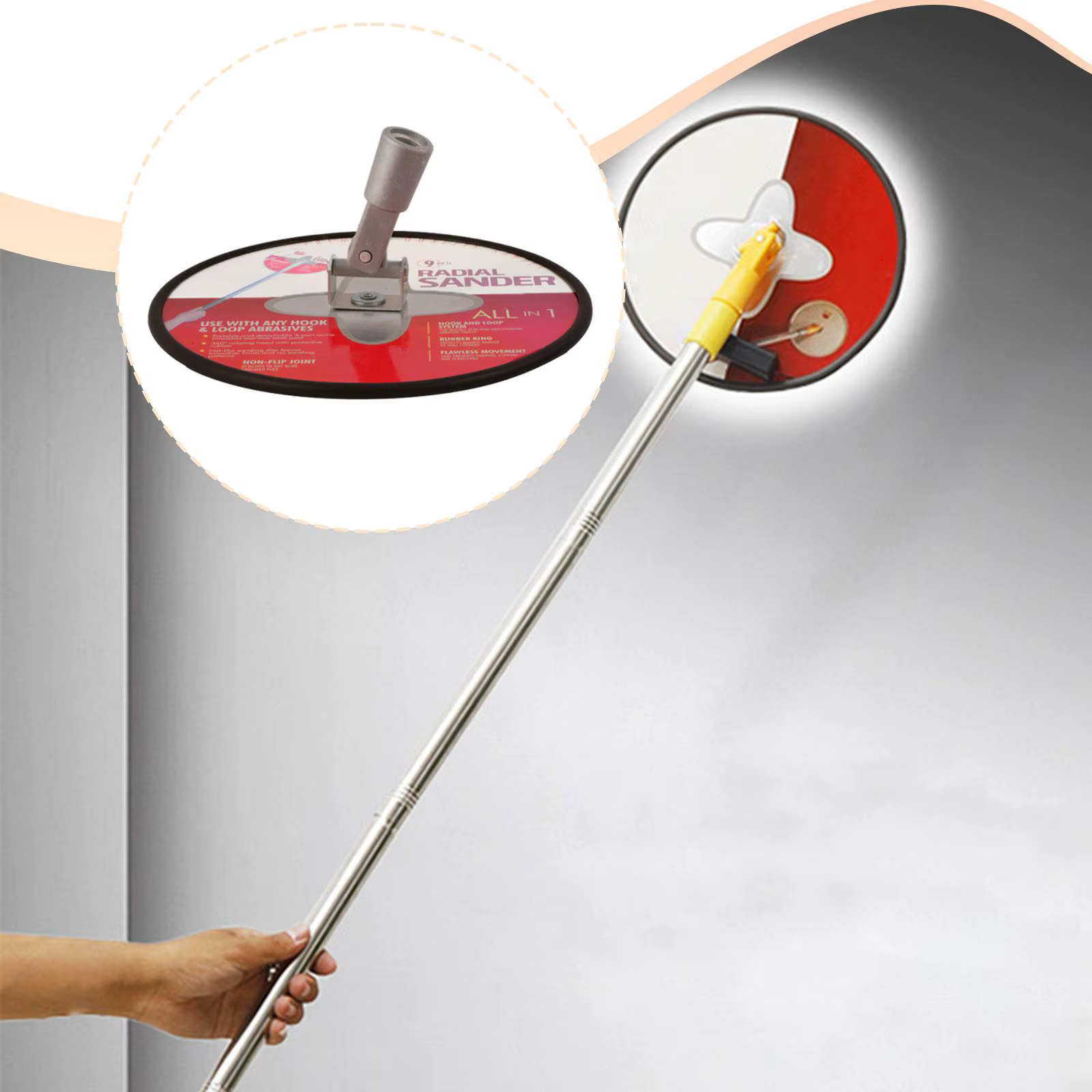 Ponceuse pour cloisons sèches à rotation 360°
