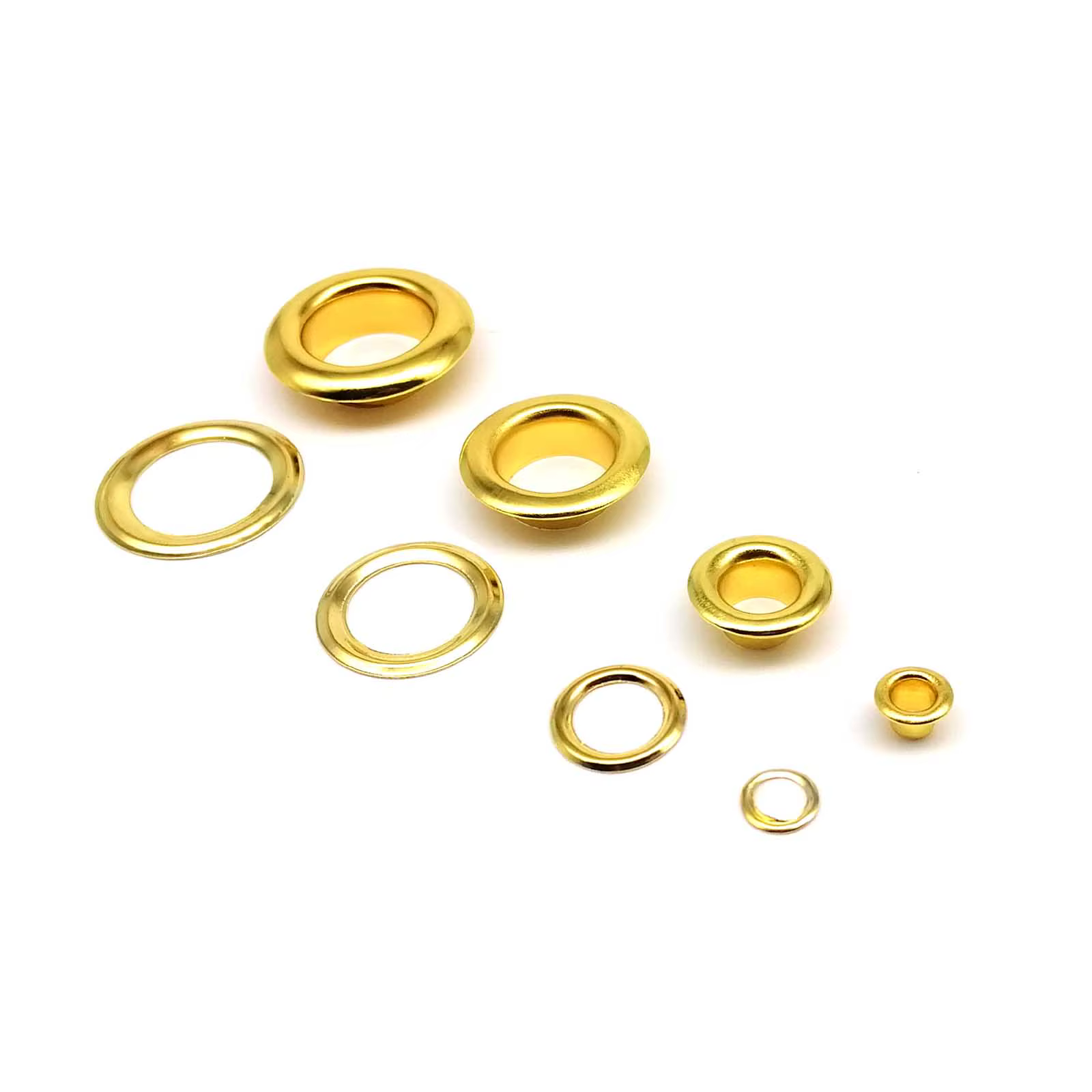 100 ensembles 2.5mm à 12mm oeillet doré de haute qualité avec rondelle œillet anneau trou d'air Rivet pour sac en cuir chaussures ceinture casquette vêtements