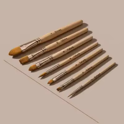 Ensemble de pinceaux en nylon à poils doux pour peinture acrylique