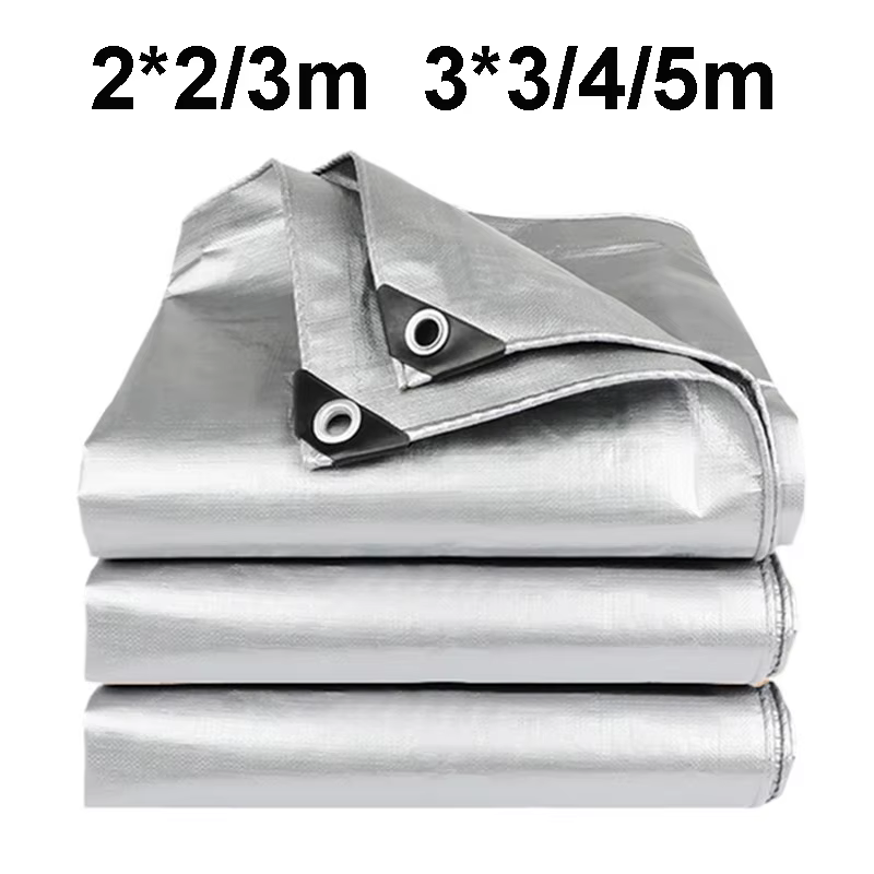 Bâche imperméable anti-UV argentée multi-usage 2x2m 2x3 3*3 3x4 3mx5 auvent
