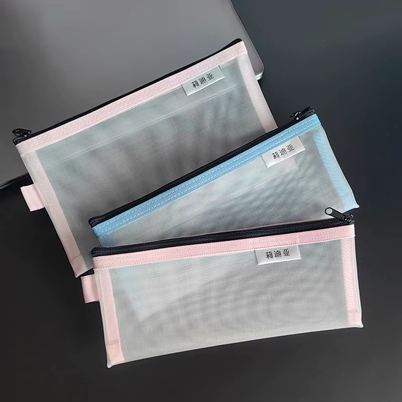 Sacs de rangement pour pinceaux de maquillage, trousse à crayons en maille transparente pour étudiants, poudres de maquillage, rouge à lèvres, Ins Travel Cosmetic Evaluation