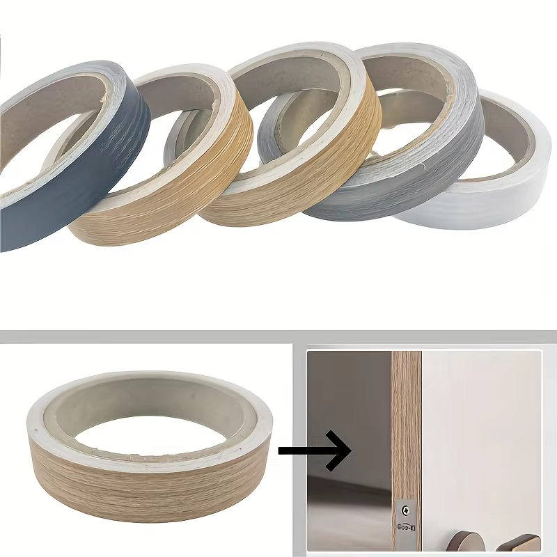 1 rouleau de ruban adhésif auto-adhésif en PVC pour bordure de Grain de bois de 10m (0.787 pouces X 393.7