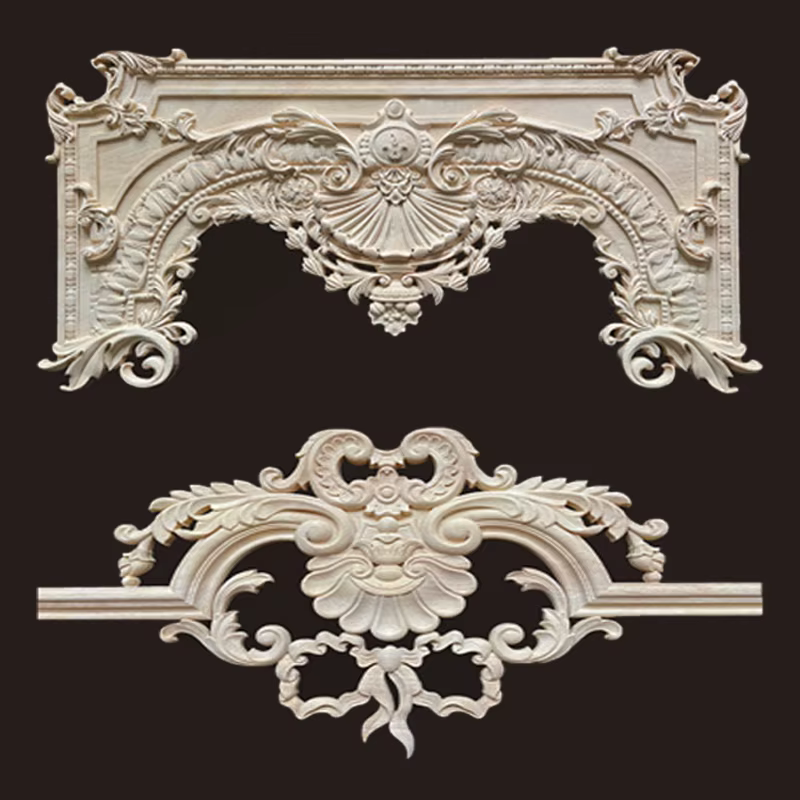 Applique longue sculptée en bois
