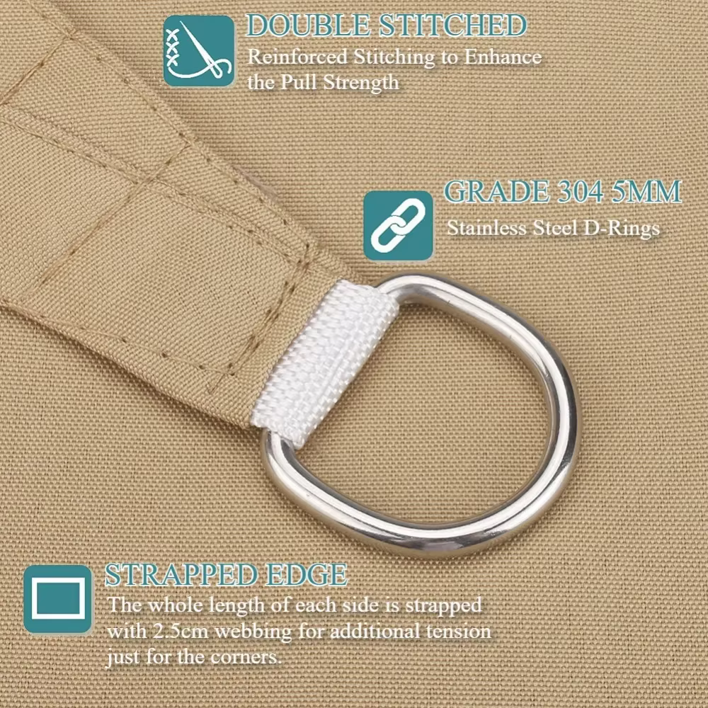 Voile d'ombrage triangulaire pour l'extérieur, protection contre les UV, ombrage de nuit, imperméable, pour jardin, arrière-cour, gril, auvent