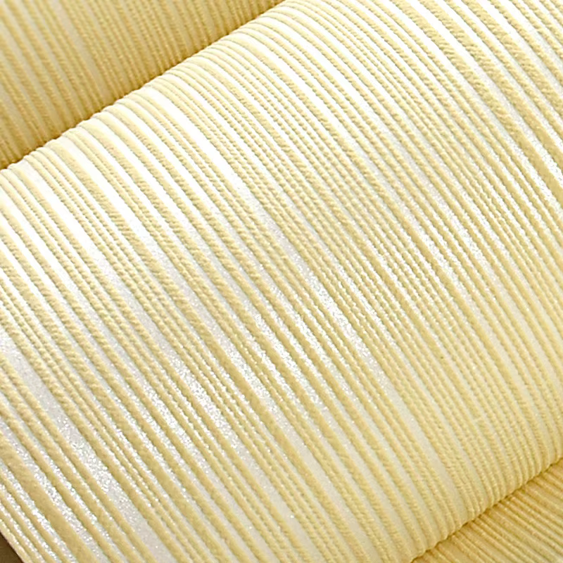 Papier peint rayé uni 3D non tissé floqué