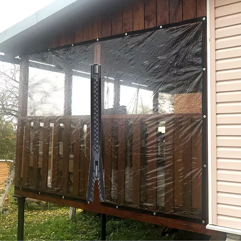 Bâche transparente personnalisée avec fermeture éclair
