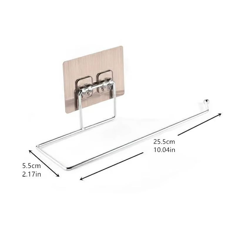 Sous l'armoire porte-rouleau de serviettes porte-papier auto-adhésif cintre support organisateur pour cuisine salle de bain étagère barre appareil ménager