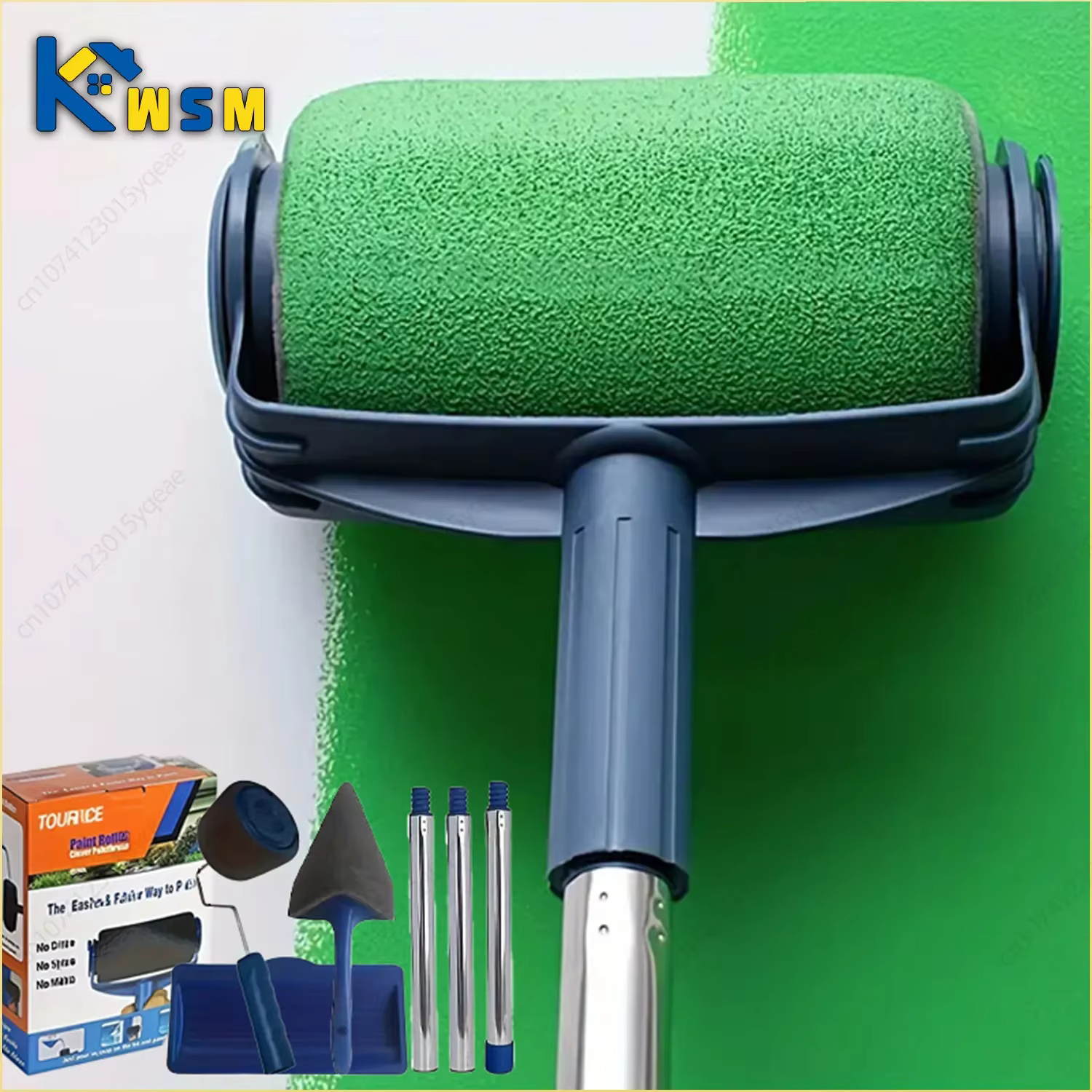 Ensemble de 5 pièces rouleau de peinture multifonctionnel brosse d'angle poignée outil