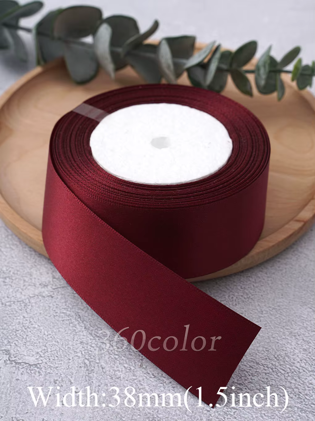 1 rouleau de ruban en Satin bordeaux