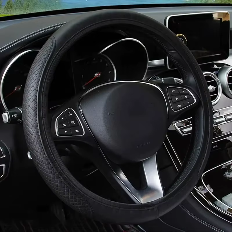 Housse de volant de voiture antidérapante et respirante, protection pour volant de 37 à 39 cm, accessoires de style automobile