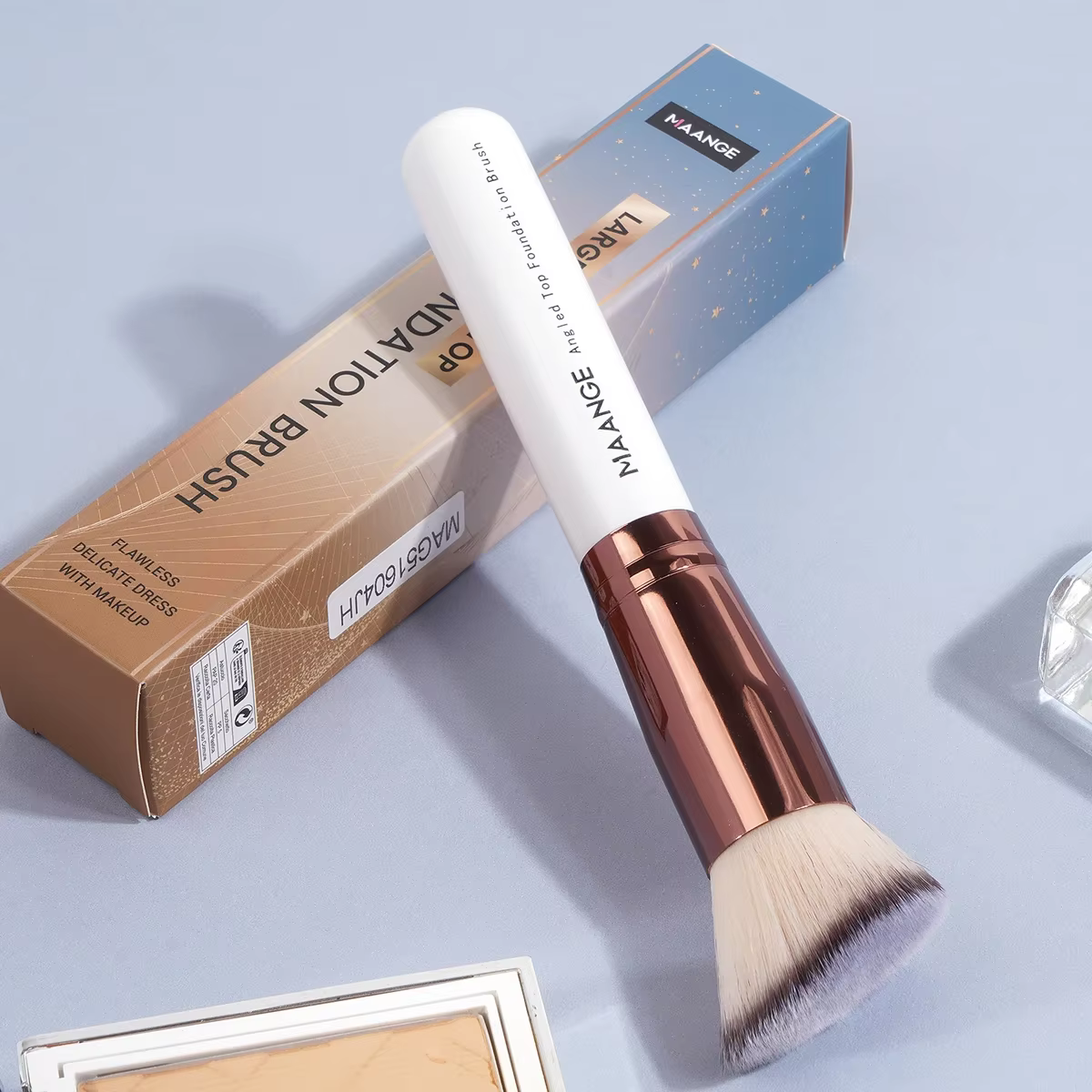 Ensemble de pinceaux de maquillage fond de teint Kabuki à angle plat