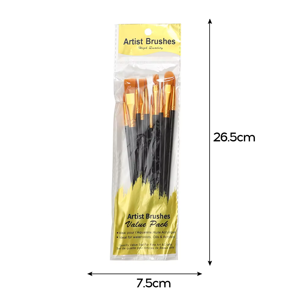 Ensemble de 10 pinceaux BOMEIJI avec manches en plastique