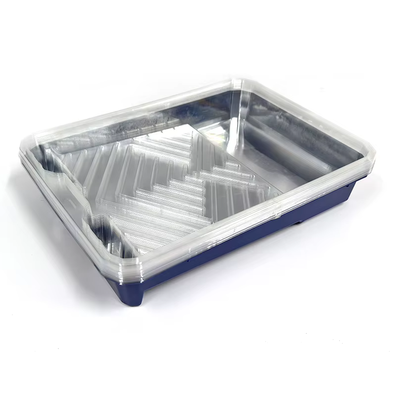 1 plateau à peinture en plastique de 9 pouces + 10 plateaux transparents pour un changement de couleur facile