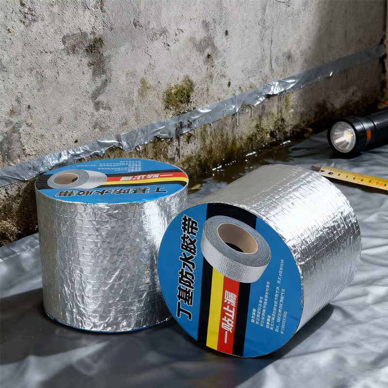 1 pièce Ruban Butyle Auto-adhésif en Feuille d'Aluminium pour Réparation de Fuites de Toiture