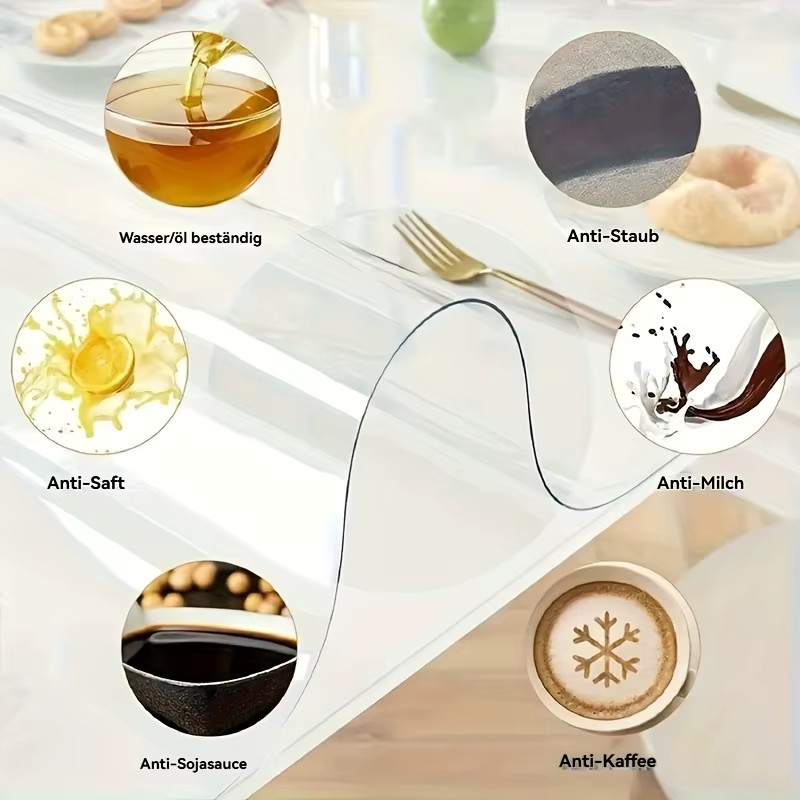 Nappe ronde transparente en PVC 120/130/140cm