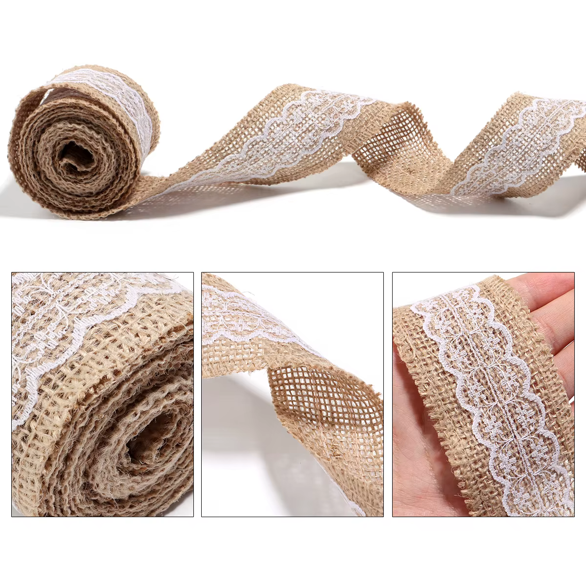 Ruban en Toile de Jute Naturelle