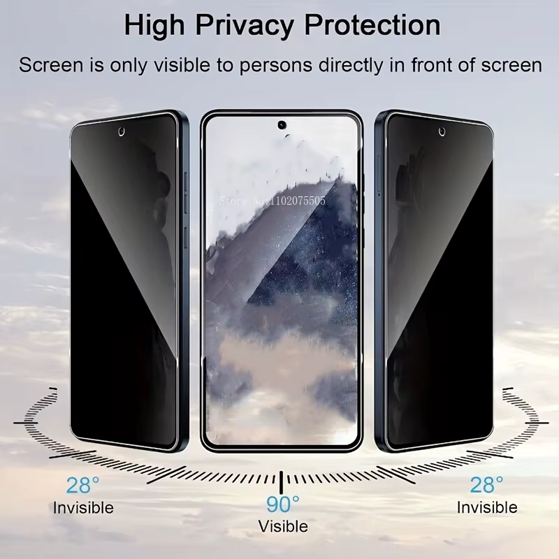 Lot de 4 protections d'écran de confidentialité pour Samsung Galaxy S25, S25 Edge,S25 Ultra,S25 Plus, couverture en verre trempé 9H, anti-rayures