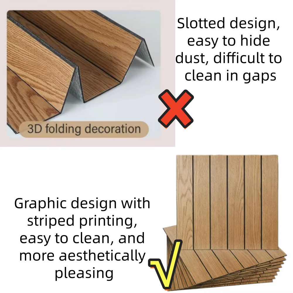 5 pièces de revêtements muraux autocollants à texture rayée imitation bois pour la rénovation et la décoration intérieure